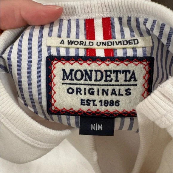 Mondetta Women’s White Crewneck Sweater with Red Canadian Flag - Picture 2 of 3